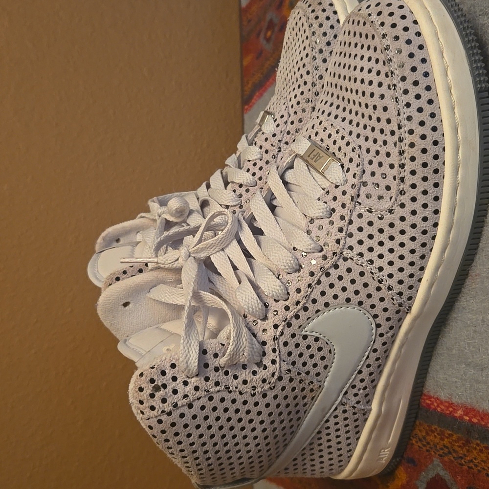 Nike Women's Gray Perforated High-Top Sneakers